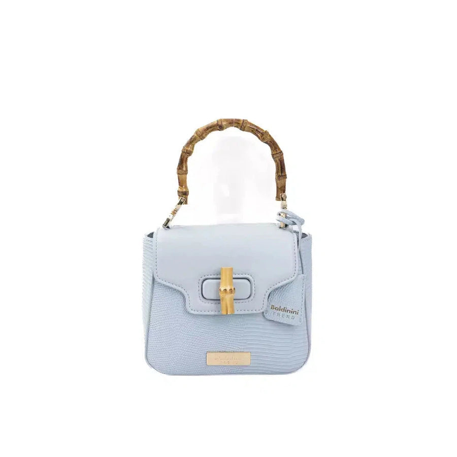 Baldinini Trend Elegant Light Blue Shoulder Bag with Golden Accents