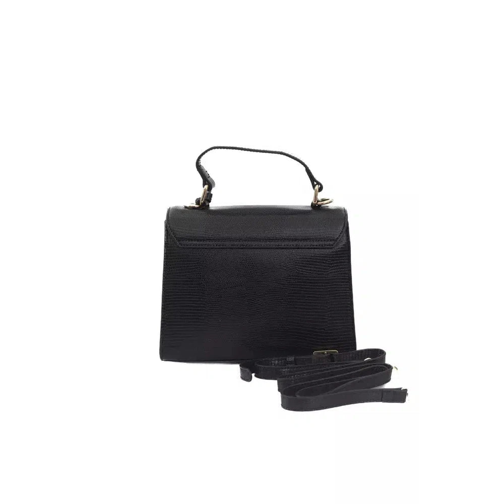 Baldinini Trend Elegant Black Crossbody Shoulder Bag with Golden Accents
