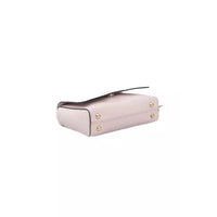 Baldinini Trend Elegant Pink Shoulder Flap Bag with Golden Accents