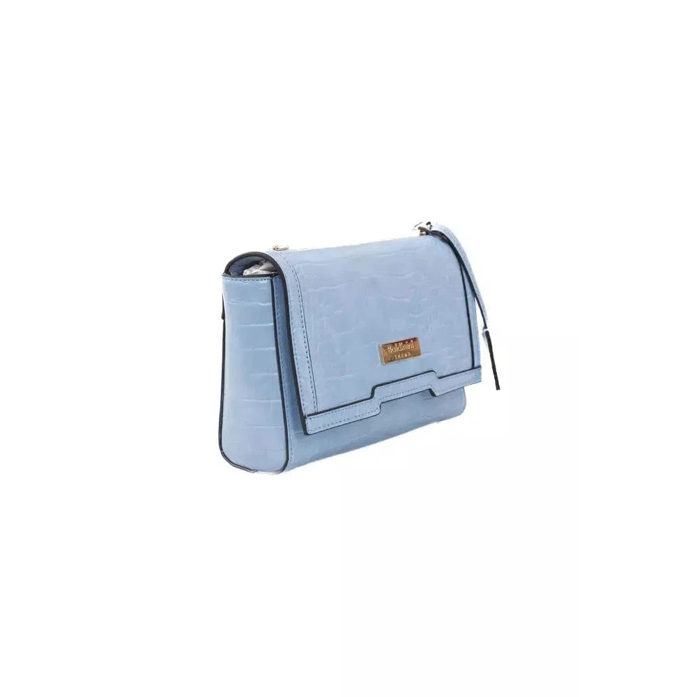Baldinini Trend Chic Light Blue Crossbody Shoulder Bag with Golden Accents