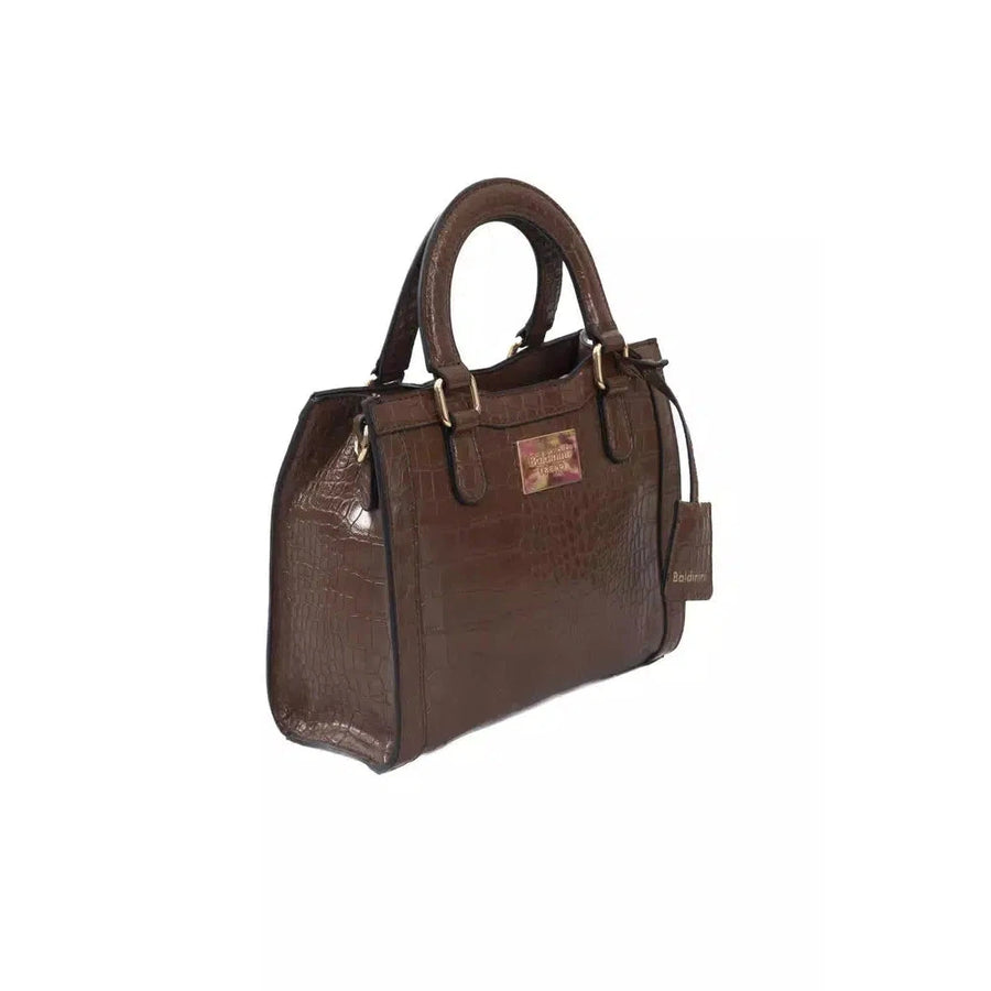 Baldinini Trend Elegant Brown Shoulder Bag with Golden Accents