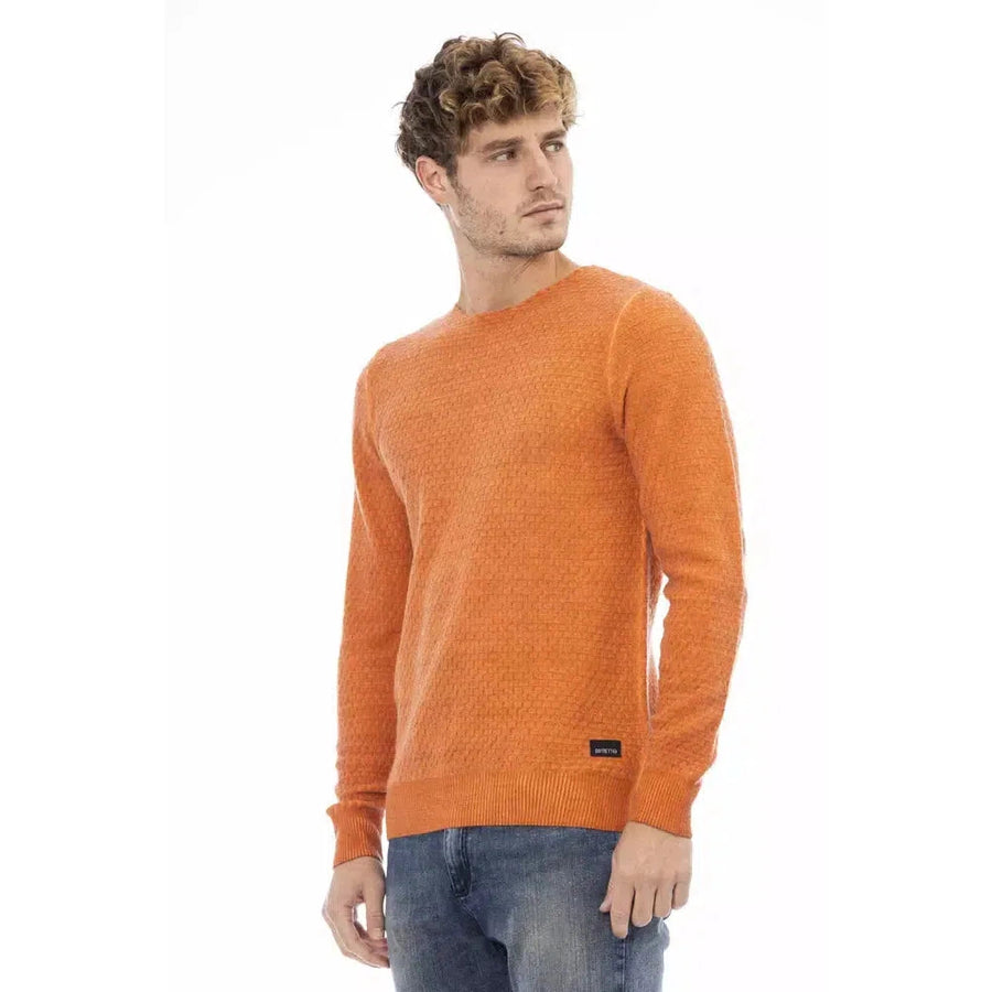 Distretto12 Chic Crew Neck Sweater in Vibrant Orange