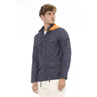 Distretto12 Chic Blue Jacket with Backpack Braces