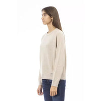 Baldinini Trend Elegant Beige Crew Neck Sweater for Women