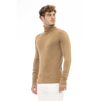 Baldinini Trend Beige Cashmere-Blend Turtleneck Sweater
