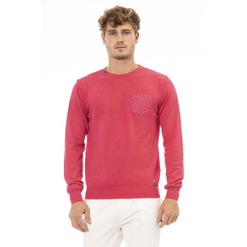 Baldinini Trend Crew Neck Cotton Sweater with Metal Monogram