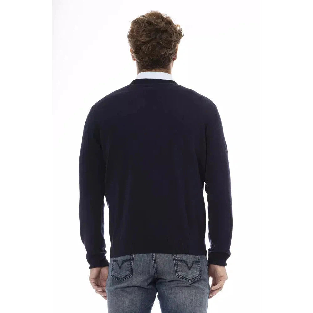 Sergio Tacchini Elegant Wool V-Neck Sweater for Men