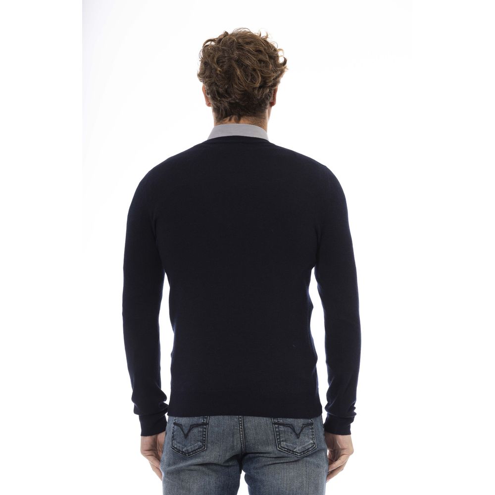 Baldinini Trend Blue Wool Sweater