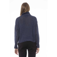 Baldinini Trend Elegant Volcano Neck Blue Sweater