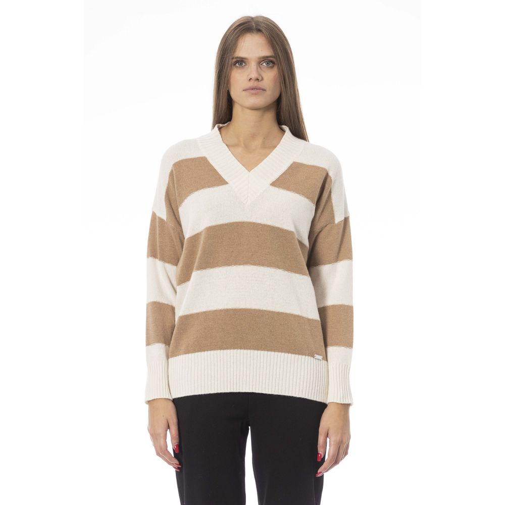Baldinini Trend Beige Wool Sweater