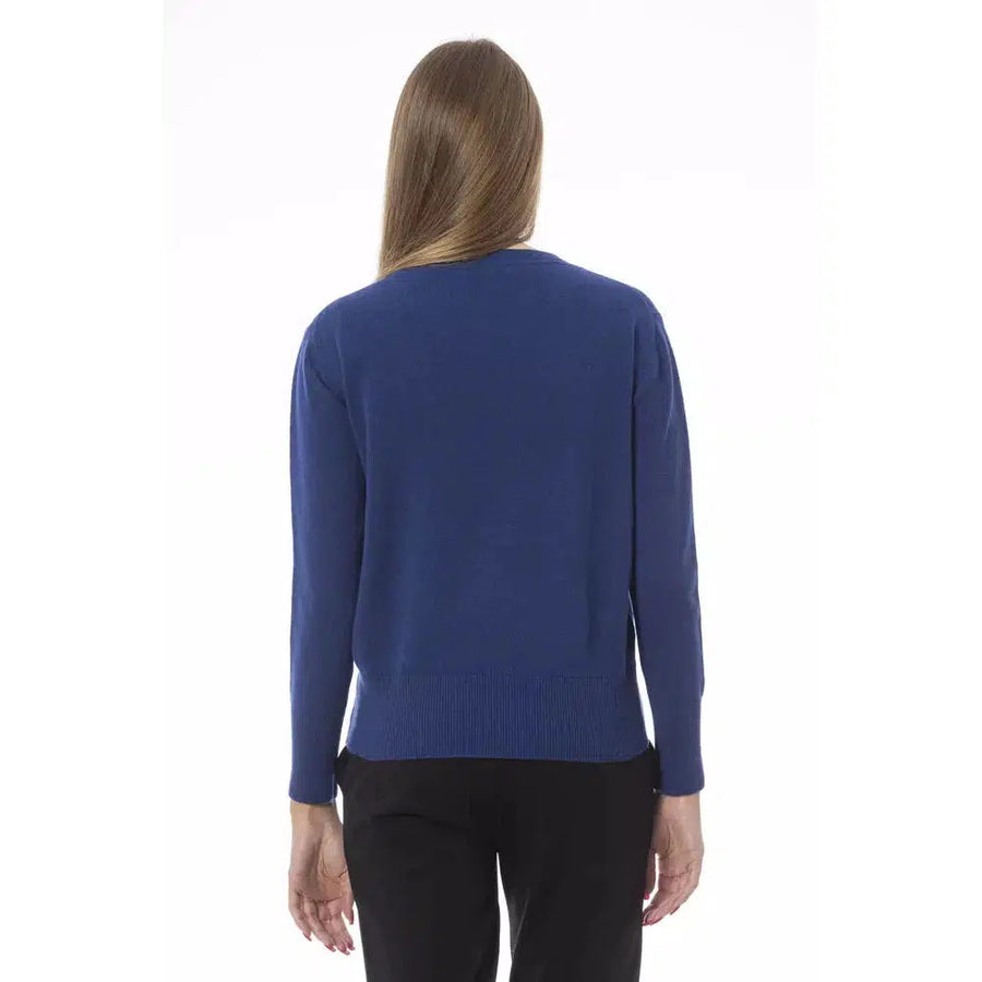 Baldinini Trend Elegant Crew Neck Sweater in Luxe Wool-Cashmere Blend