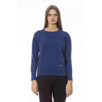 Baldinini Trend Elegant Crew Neck Sweater in Luxe Wool-Cashmere Blend
