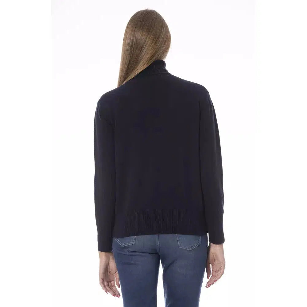 Baldinini Trend Elegant Blue Turtleneck Sweater