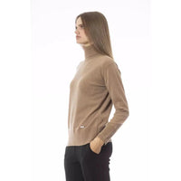 Baldinini Trend Chic Beige Wool-Cashmere Turtleneck Sweater