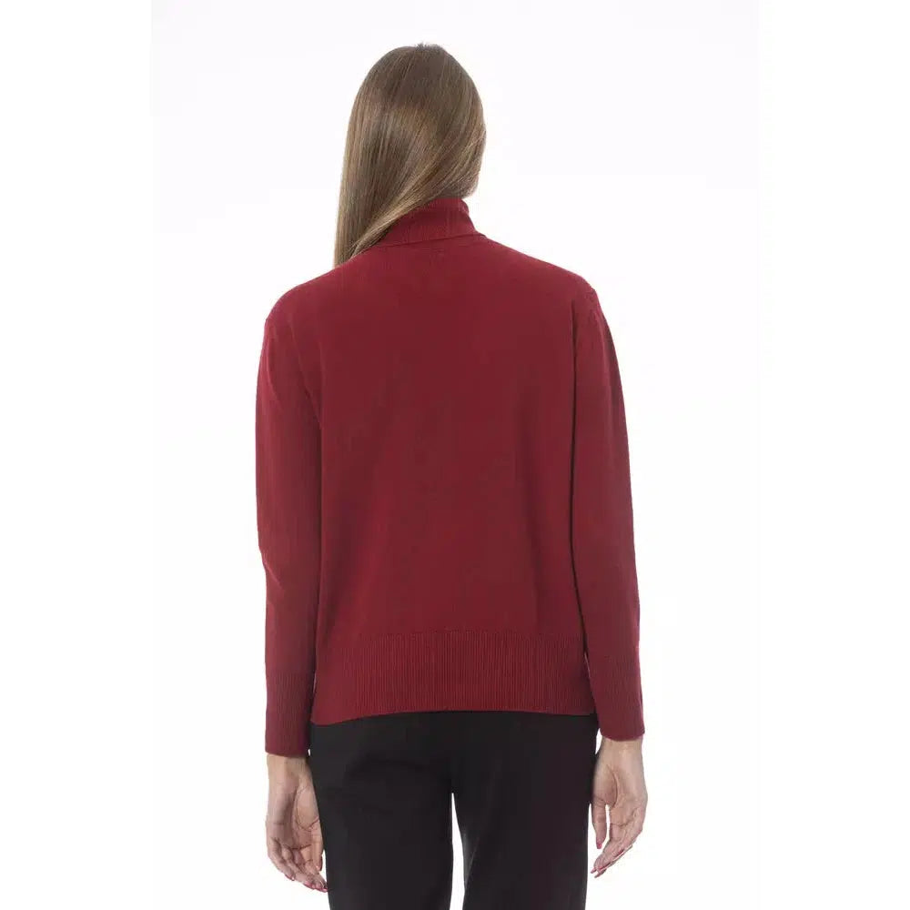 Baldinini Trend Scarlet Luxe Wool-Cashmere Blend Turtleneck Sweater