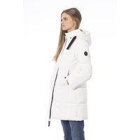 Baldinini Trend Elegant White Long Down Jacket for Women