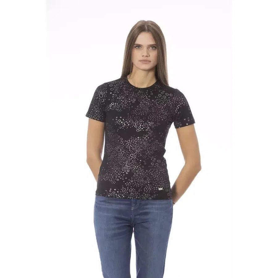 Baldinini Trend Black Cotton Tops & T-Shirt