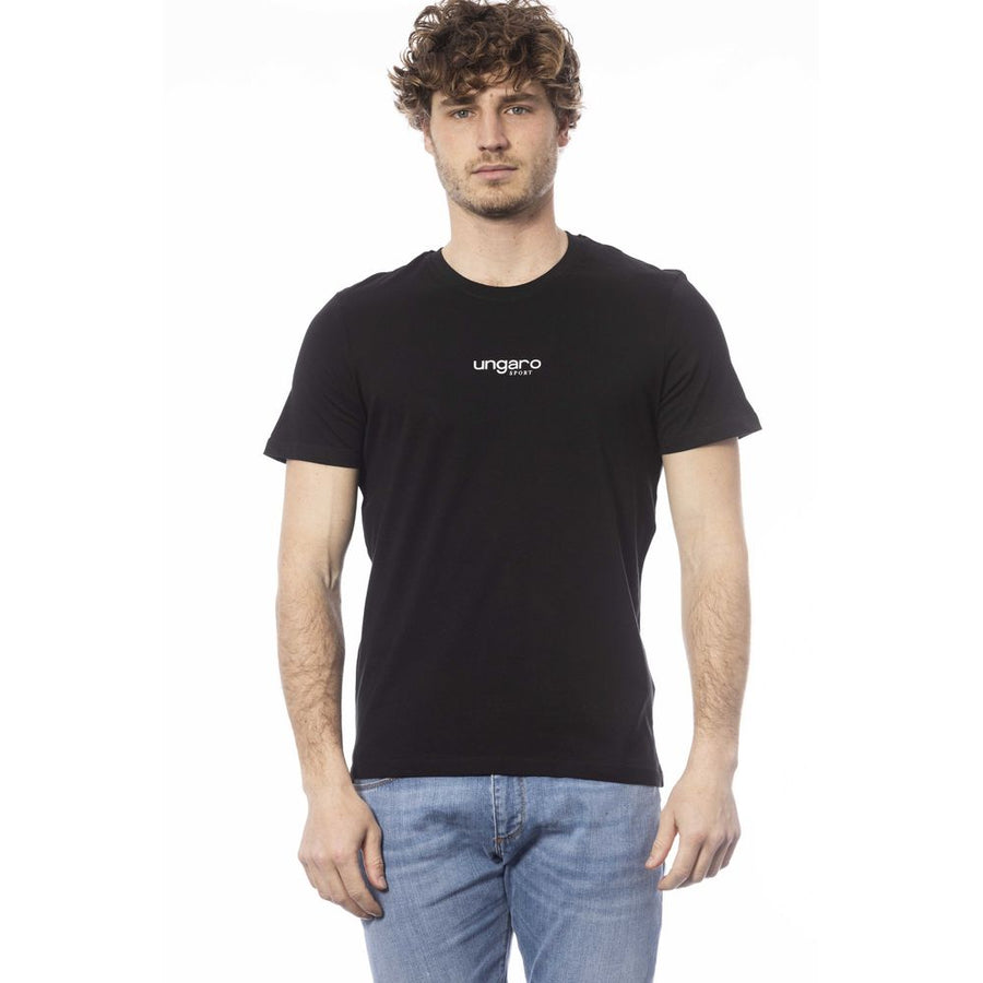 Ungaro Sport Sleek Black Cotton Crew Neck T-Shirt