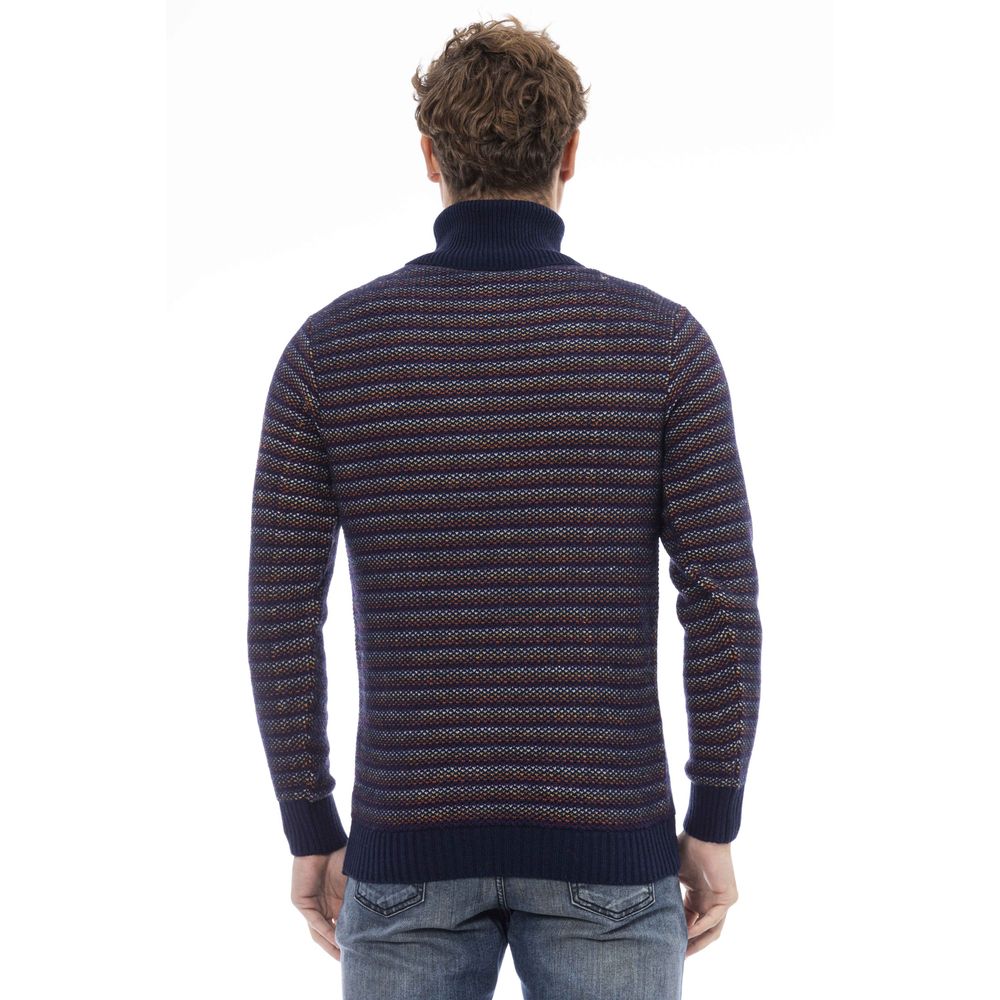 Distretto12 Elegant Turtleneck Sweater in Sumptuous Blue