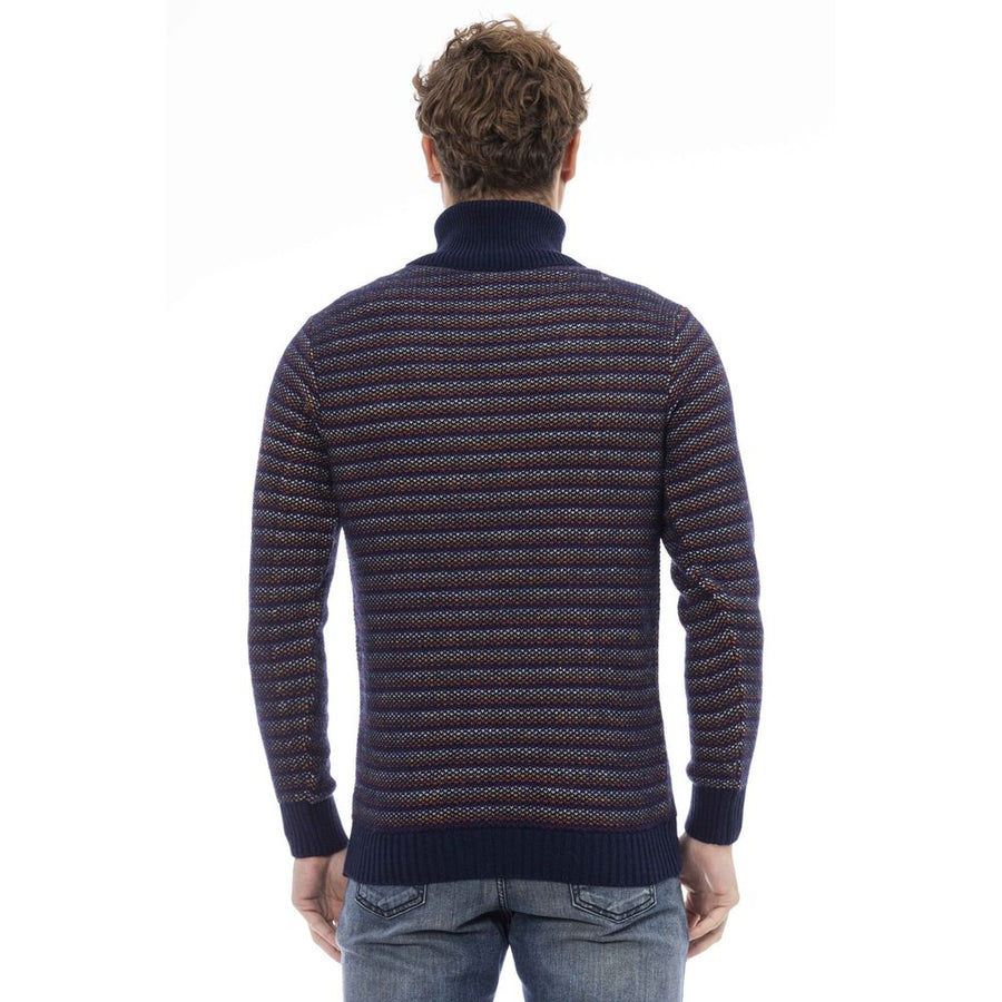 Distretto12 Elegant Turtleneck Sweater in Sumptuous Blue