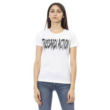 Trussardi Action Elegant Short Sleeve Tee with Chic Front Print