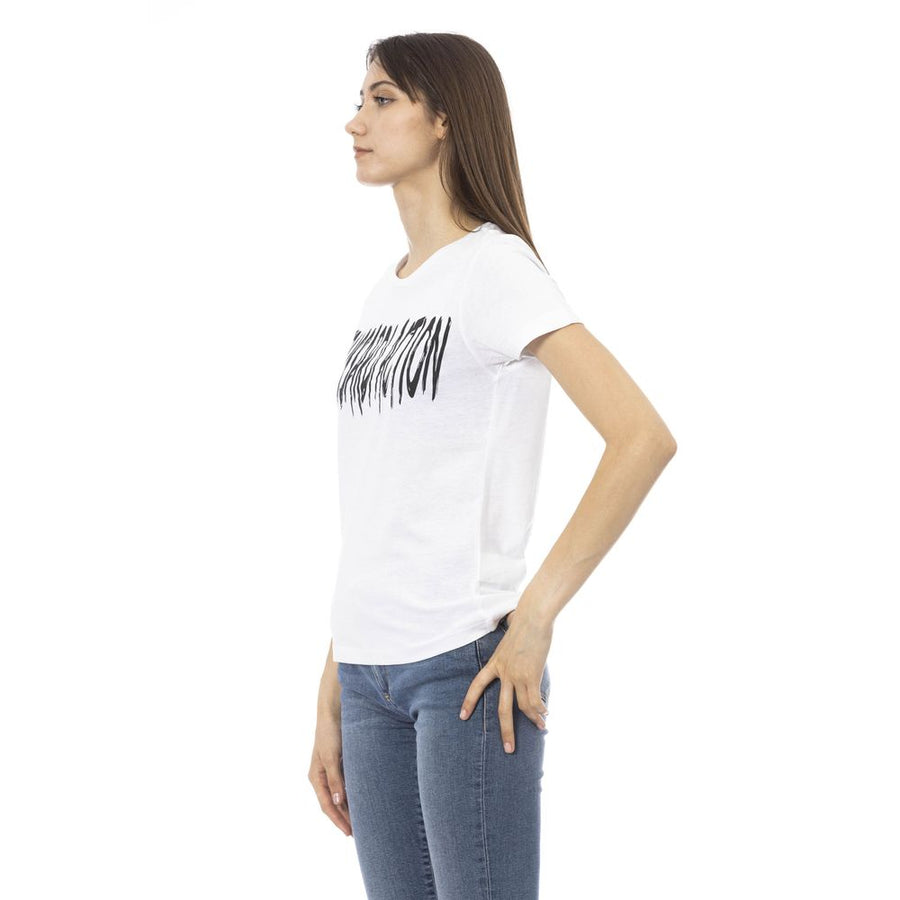 Trussardi Action Elegant Short Sleeve Tee with Chic Front Print