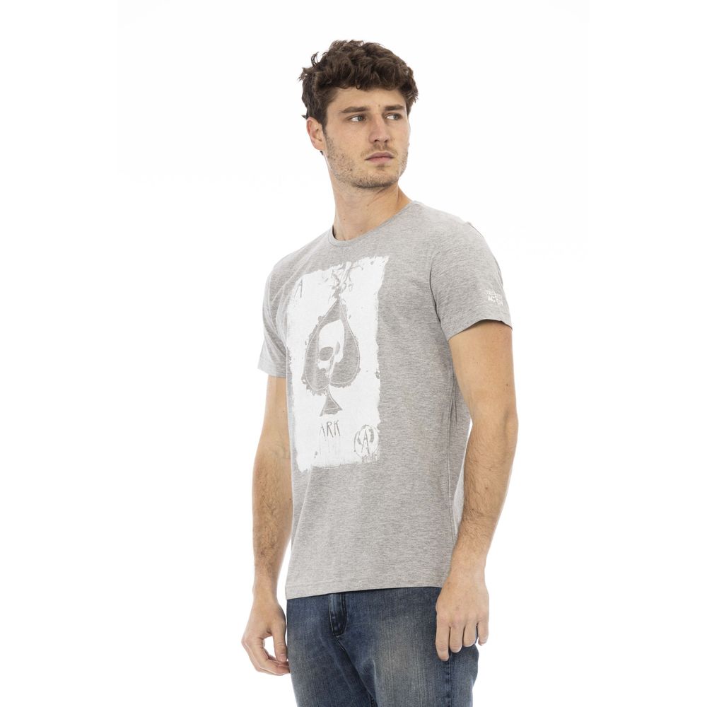 Trussardi Action Elevate Casual Chic with Sleek Gray Tee