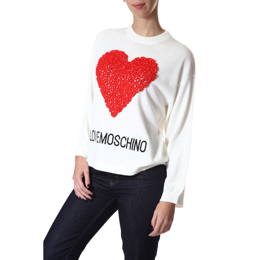 Love Moschino White Acrylic Sweater