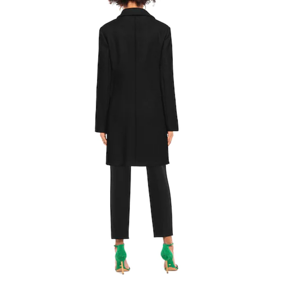 Love Moschino Chic Wool Blend Black Coat with Heart Detail