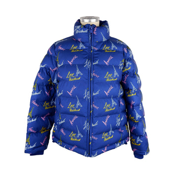 Love Moschino Chic Blue Zip-Up Jacket with Iconic Detailing