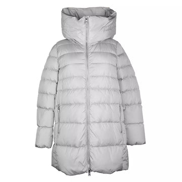 Add Chic Gray High-Collar Down Jacket for Women