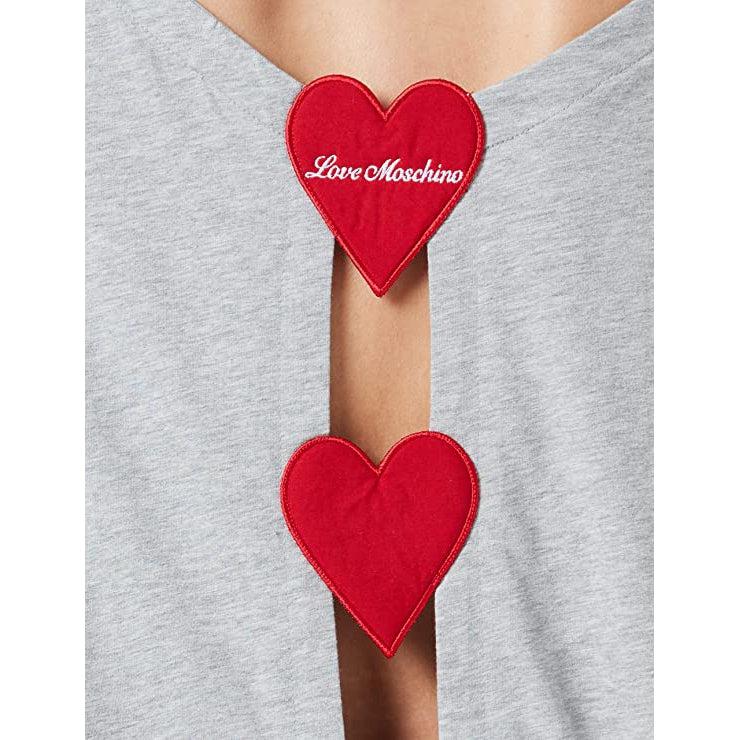 Love Moschino Chic Embroidered Heart Logo Cotton Tee
