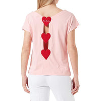 Love Moschino Chic Pink Logo Tee with Back Heart Details