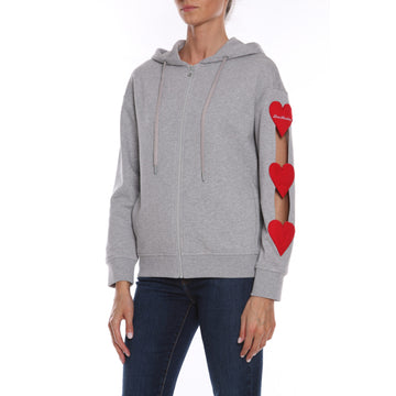 Love Moschino Chic Embroidered Heart Cotton Hoodie