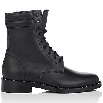 Off-White Studded Calfskin Lace-Up Ankle Boots