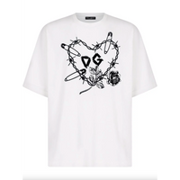 Dolce & Gabbana Elegant Velvet Detailed Cotton T-Shirt