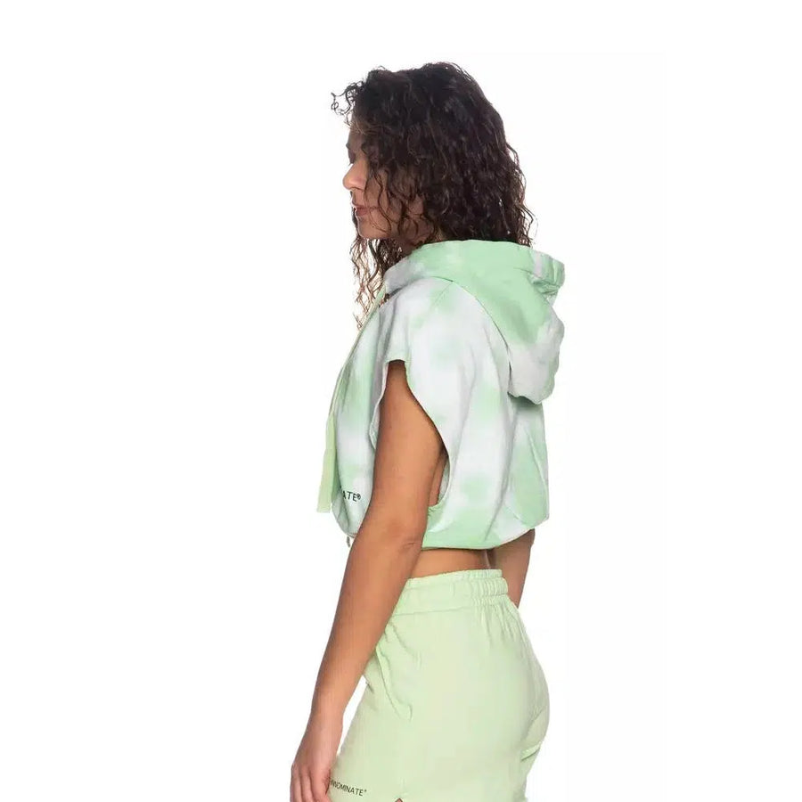 Hinnominate Apple Green Brushed Tie-Dye Sleeveless Hoodie