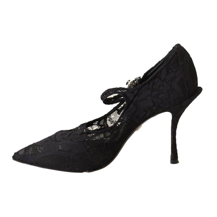 Dolce & Gabbana Elegant Black Lace Stiletto Pumps