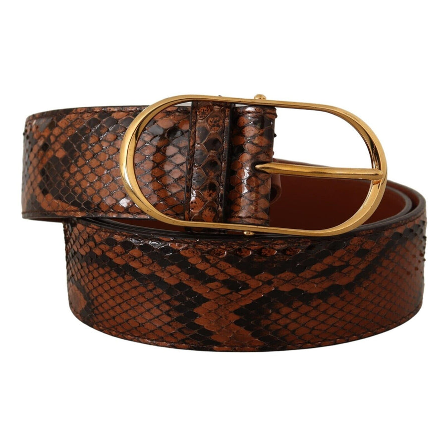 Dolce & Gabbana Elegant Leather Belt with Gold Buckle
