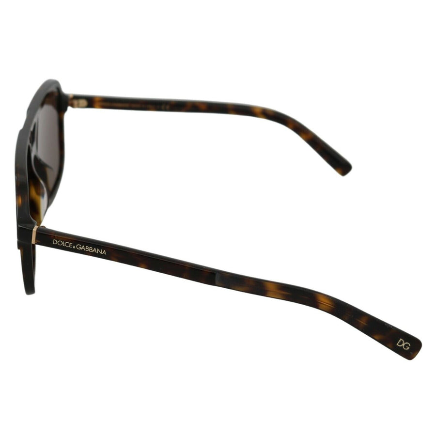 Dolce & Gabbana Brown Leopard Pattern Aviator Pilot Mens Sunglasses