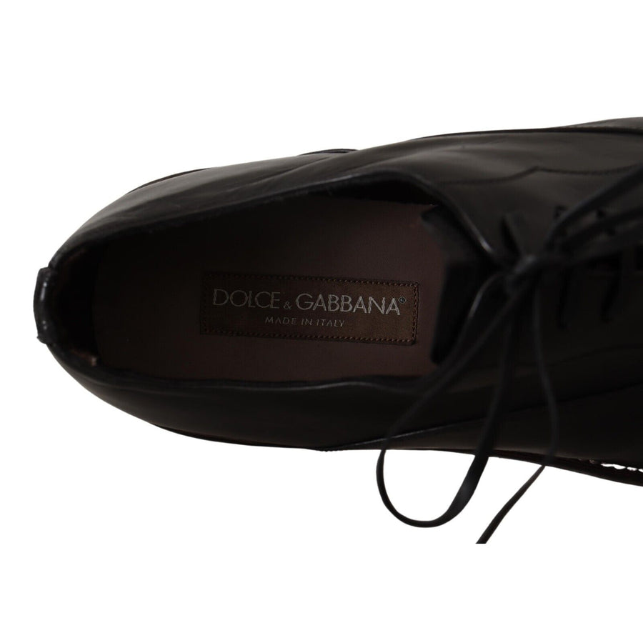 Dolce & Gabbana Elegant Black Leather Derby Formal Shoes