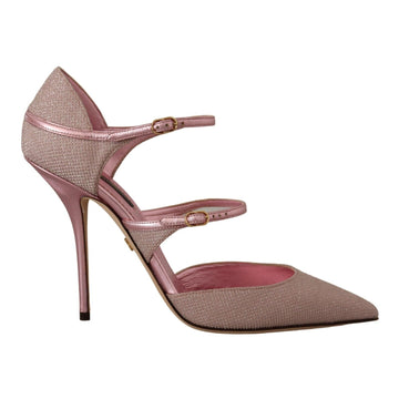 Dolce & Gabbana Pink Glitter High Heel Sandals