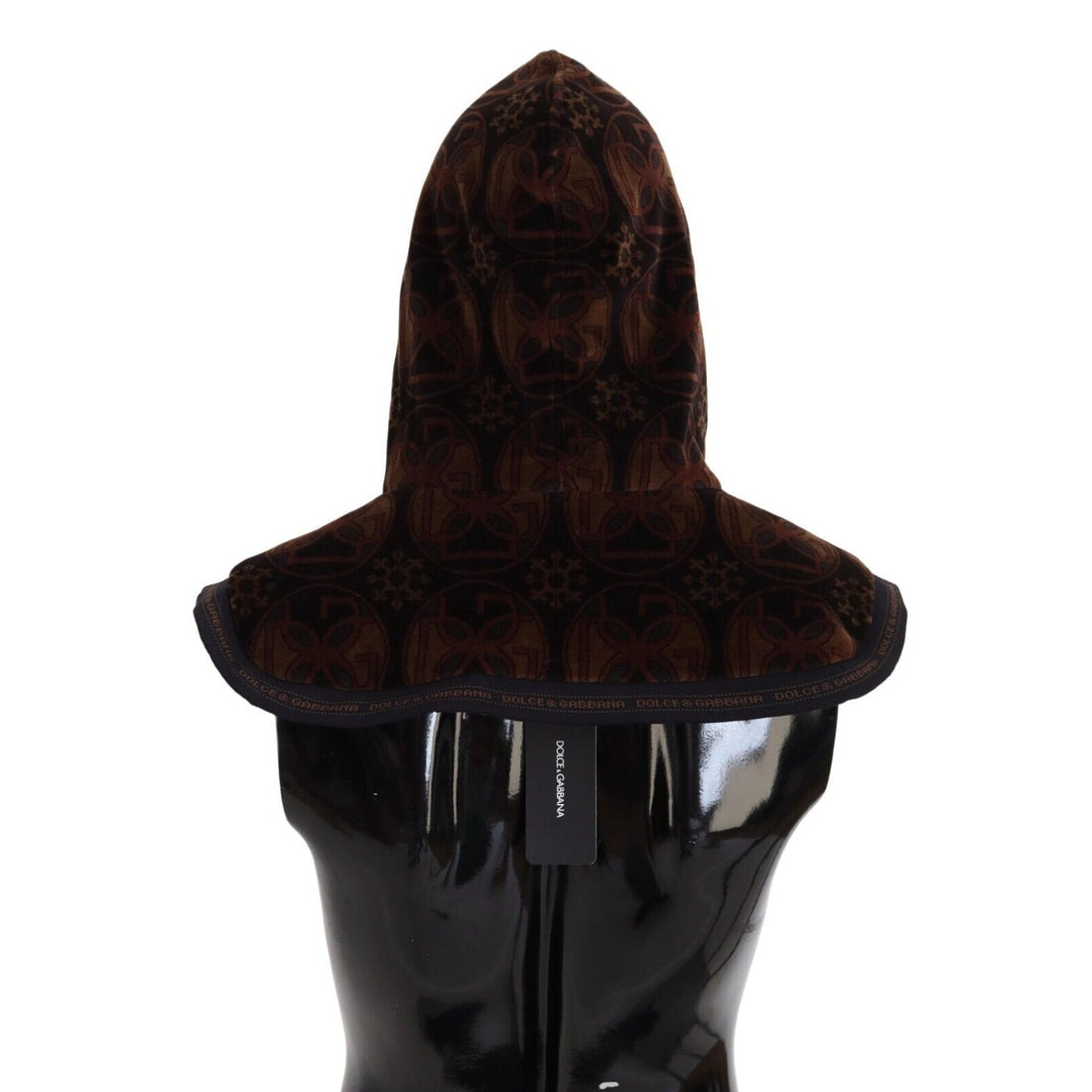 Dolce & Gabbana Brown Velvet Whole Head Wrap One Size Cotton Hat