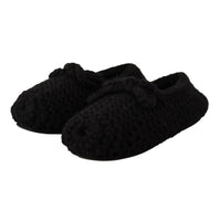 Dolce & Gabbana Black Slip On Ballerina Flats Wool Knit Shoes