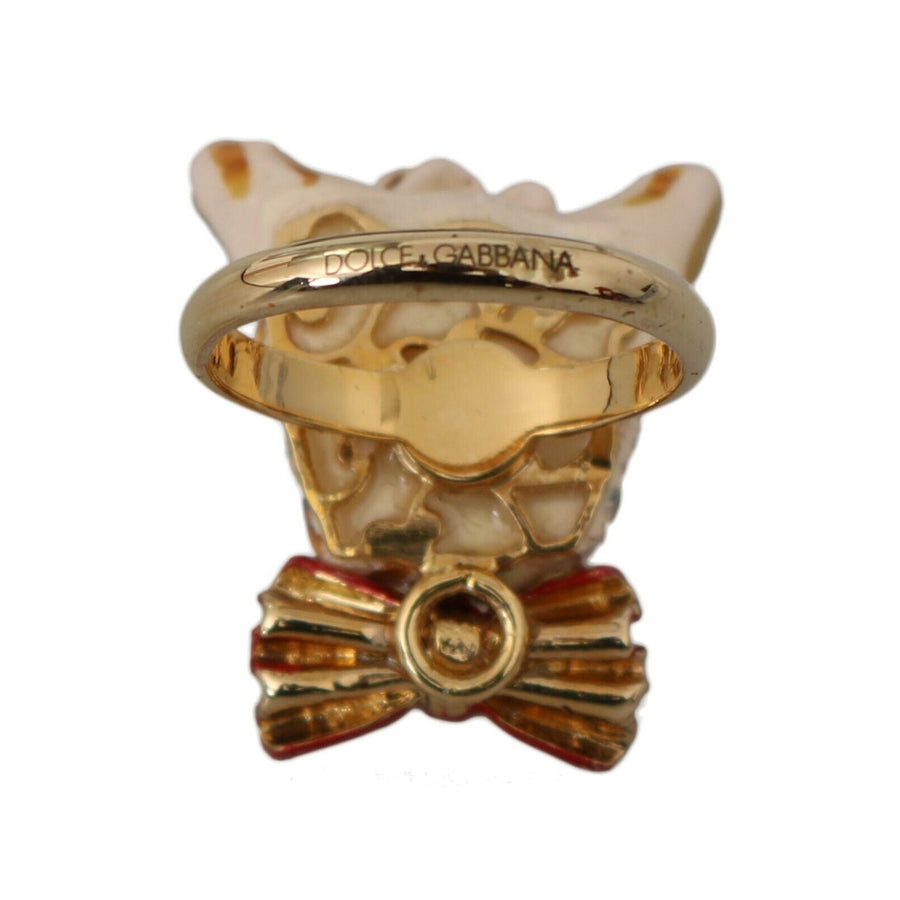 Dolce & Gabbana Elegant Canine-Inspired Gold Tone Ring