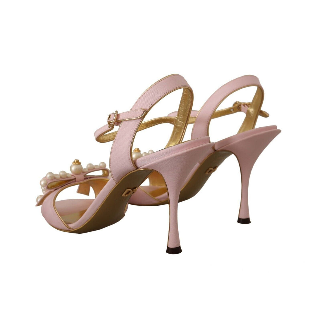 Dolce & Gabbana Elegant Silk Blend Pink Ankle Strap Heels