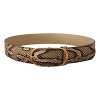 Dolce & Gabbana Elegant Phyton Leather Belt with Gold Buckle