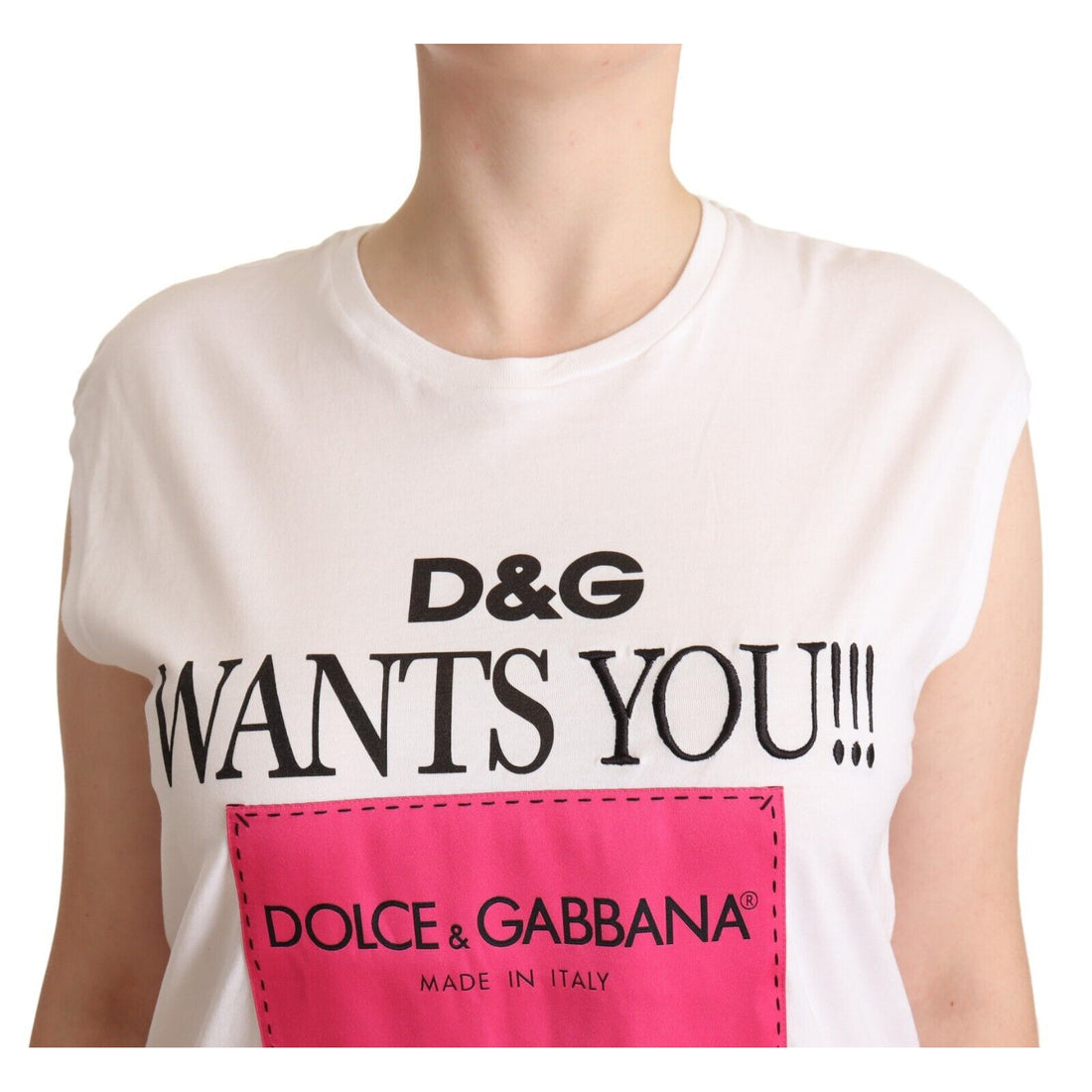 Dolce & Gabbana Chic White Cotton Crew Neck Tee