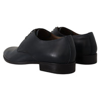 Dolce & Gabbana Navy Blue Leather Lace Up Formal Derby Shoes