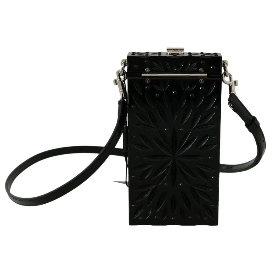 Dolce & Gabbana Black Crystal Plexiglass Cross Cigarette Case Holder